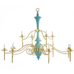 Large Brass Multi-Arm Chandelier 1