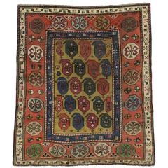 Antique Russian Dagestan Square Rug with Modern Style 1