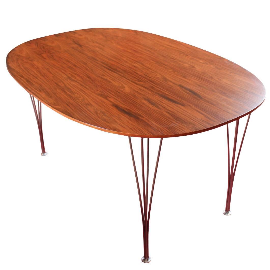 Super Ellipse Dining Table in Rosewood by Piet Hein and Bruno Mathsson, 1980s