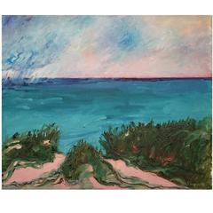 Duncan de Kergommeaux Passing Storm, Lake Huron, 1986, Oil on Canvas, Signed
