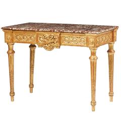 18th Century Louis XVI Giltwood Console Table