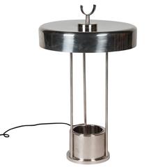 Scandinavian Modernist Nickel Table Lamp with Planter Base, 1930s 6