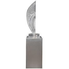 Abstract Lucite Sculpture by Sonnenberg, Mounted on Illuminated Pedestal 9