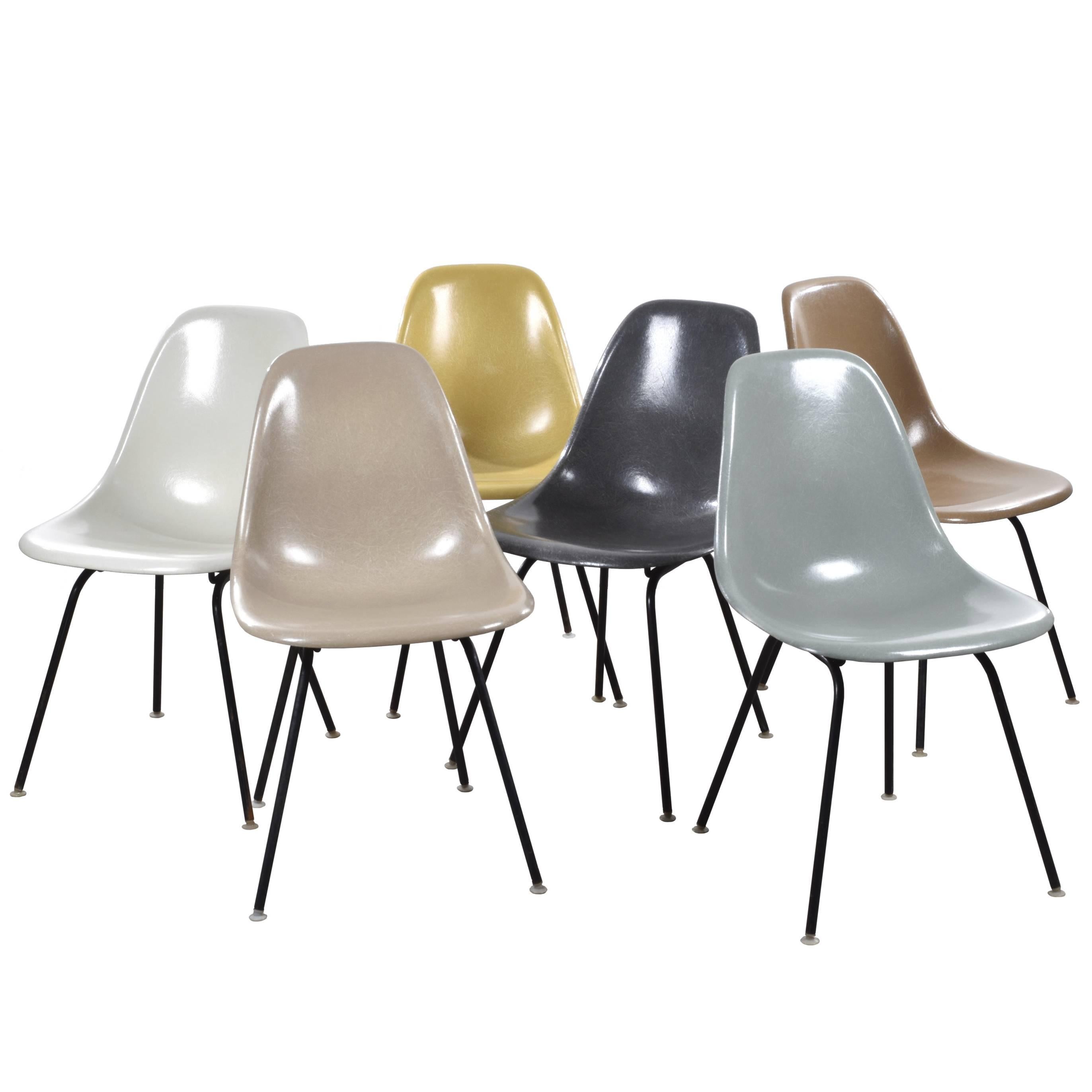 Set of Six Eames DSX Dining Chairs for Herman Miller