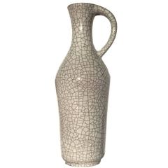Vintage Jug Pitcher Vase Karlsruhe Majolica Grey Japonizing Crackled Glaze by Glatzle