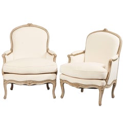 18th Century Pair of Louis XV Bergeres Chairs
