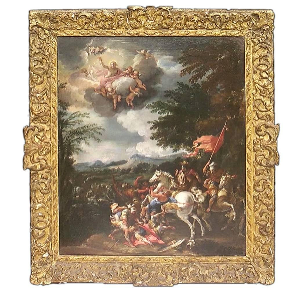 "Saint Paul's Fall, " Oil Painting by Guillaume Courtois, France, 17th Century