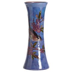 William Baron Tall Art Pottery Bird Trumpet Vase, circa 1900 3