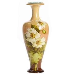 Doulton Lambeth Floral Faience Vase, circa 1880