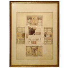 Hand Drawn Rendering of a Period Room 2