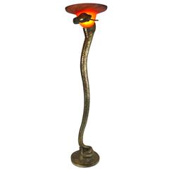 Snake Floor Lamp in the Manner of Edgar Brandt, 1970s 11