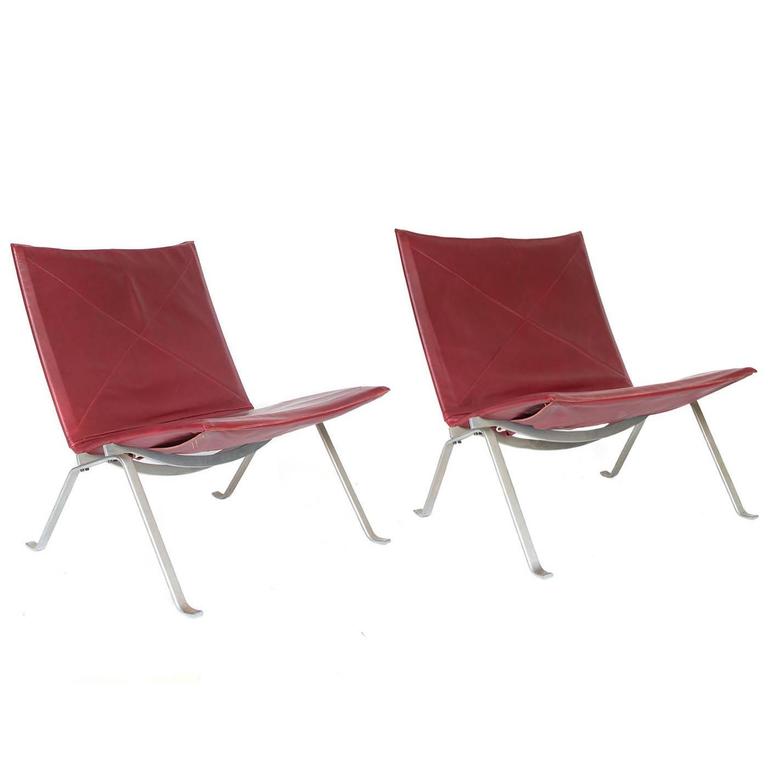 1956 poul kjaerholm for e kold christensen pk22 lounge chairs for
