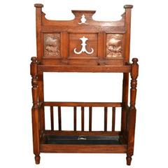 Antique Arts & Crafts Oak Umbrella Stand, circa 1890 4