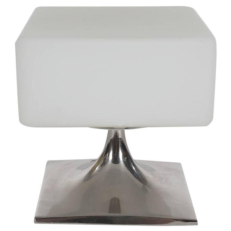 MidCentury Modern Glass Cube Table Lamp after Murano or Mazzega at 1stdibs