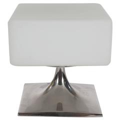 Mid-Century Modern Glass Cube Table Lamp after Murano or Mazzega