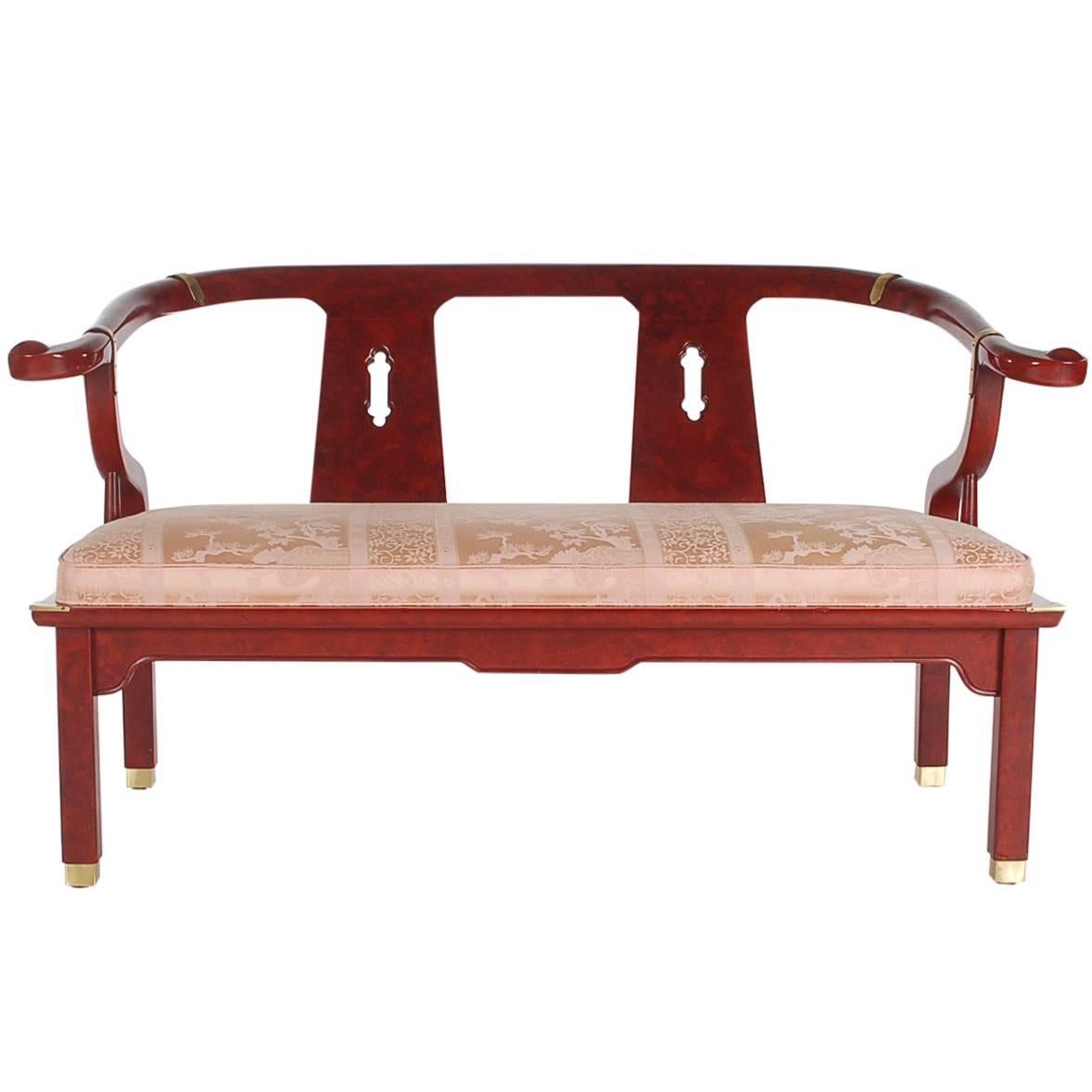 James Mont Style Asian Modern Chinoiserie Settee by Century