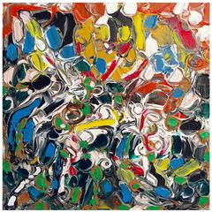 Abstract Acrylic on Canvas Painting "Crowds at Longchamp" 5
