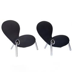 Vintage 1988, Marc Newson, 2 x Black "Embryo" Lounge Chair for Cappellin