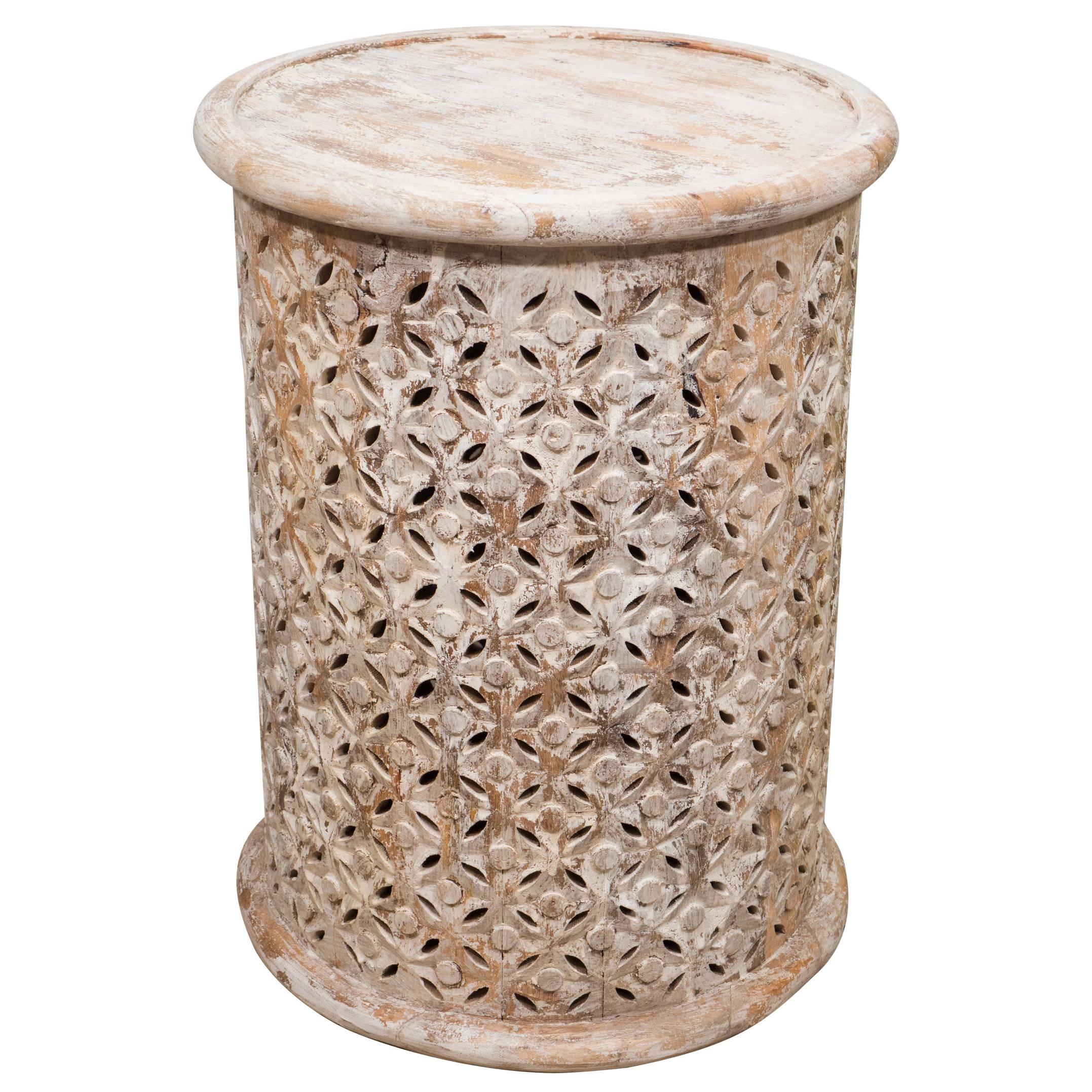 Painted Wood Garden Stool