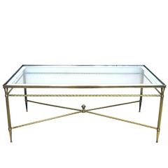 Good Quality French Mid-Century Neoclassical Style Brass Coffee Table
