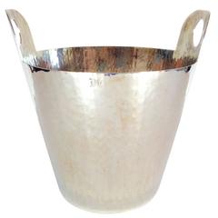 Vintage Italian Hammered Silver Plate Champagne Bucket