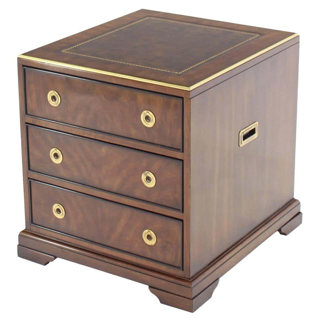 Three Drawer Three Drawer Campaign Style Three-Drawer Chest Occasional Cabinet Stand ...