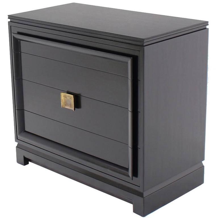 Black Lacquer Four Drawer Bachelor Chest For Sale at 1stDibs
