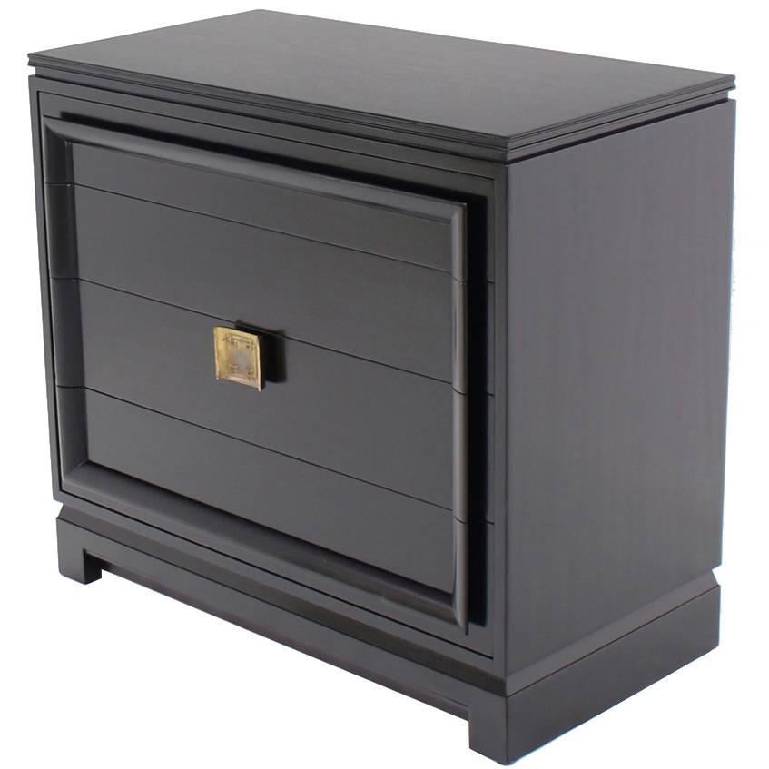 Black Lacquer Four Drawer Bachelor Chest For Sale