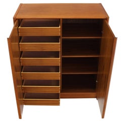 Mid Century Danish Modern Teak Chifferobe Cabinet