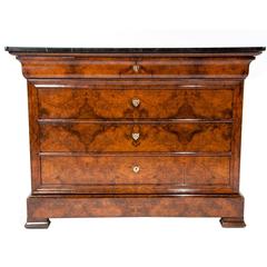 Antique Walnut Marble Topped Chest/Commode
