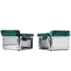 Vittorio Introini Set of Two Rare 'Larissa' Lounge Chairs for Saporiti 2