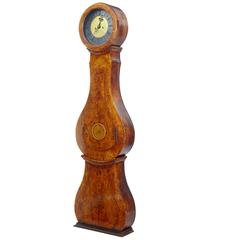 19th Century Swedish Birch Long Case Clock