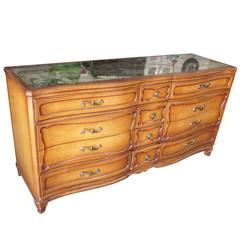 Antique Style French Provincial Dresser Console with Mirror Top by RWAY 12