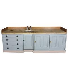 Late Victorian Painted Pine Butlers Cupboard or Kitchen Unit