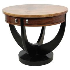 French Art Deco Walnut Coffee Table with Drawers, circa 1930