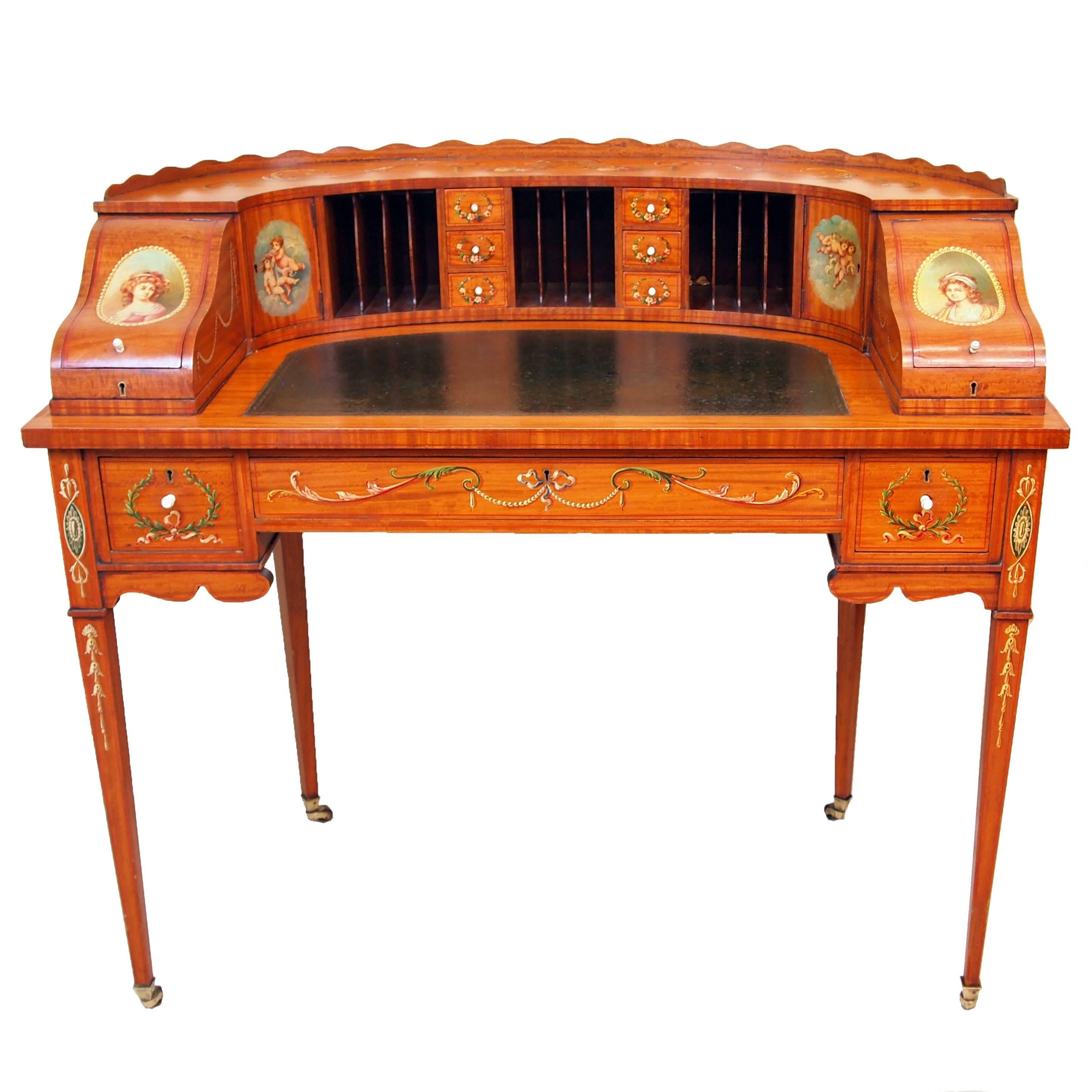 Antique Satinwood Carlton House Desk