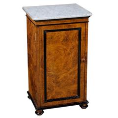 Mid-19th Century Burr Walnut and Ebonized Bedside Cabinet