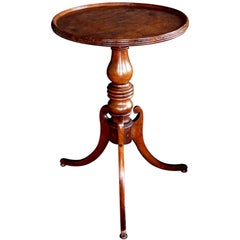 An English Victorian Beechwood Circular Tripod Side Table with Baluster Support 
