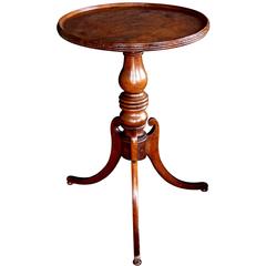 Antique Handsome & Well Patinated English Victorian Beechwood Circular Tripod Side Table