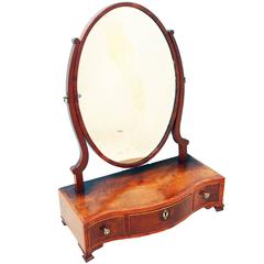 Antique Georgian Mahogany Serpentine Dressing Table Mirror