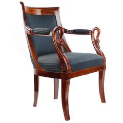 Antique Armchair, Mahogany Veneers, France, Empire, circa 1810