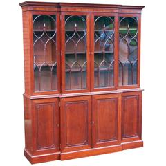 Antique Georgian Mahogany Breakfront Bookcase