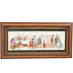 Vintage Framed Tile Painting of Macbeth Scene 12