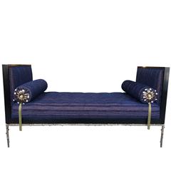 Custom Designed Daybed with Flora Inspired Base in Solid Bronze 2