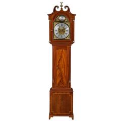 Antique George III Mahogany and Inlaid Scottish Longcase Clock