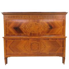 Italian Marquetry Inlaid Bed