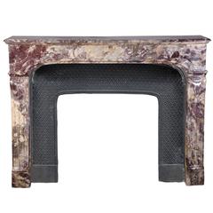 Regence Style Fireplace, Fleur de Pêcher Marble, 19th Century