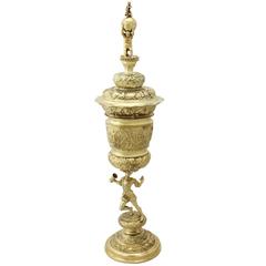 Victorian Sterling Silver Gilt Standing Cup and Cover