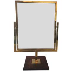 Brass and Burlwood, Double Sided Vanity Mirror by Charles Hollis Jones 3