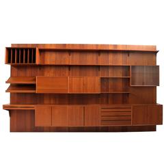 Beautiful 1960s Danish Poul Cadovius Royal Teak Wall Unit by Cado, Mid-Century